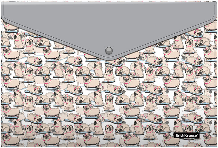 Папка-конверт на кнопке | Chilling Dog | Erich Krause