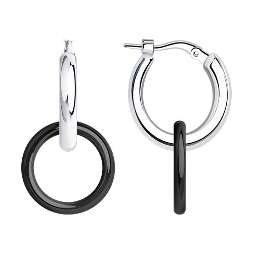 Серьги из серебра с керамическими вставками | SOKOLOV