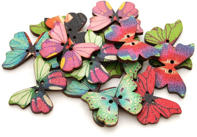 Пуговицы декоративные «Бабочки» | Белоснежка