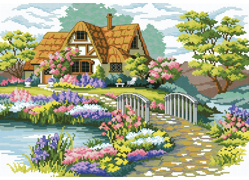 Набор для вышивания «Мостик в цветах» | Белоснежка