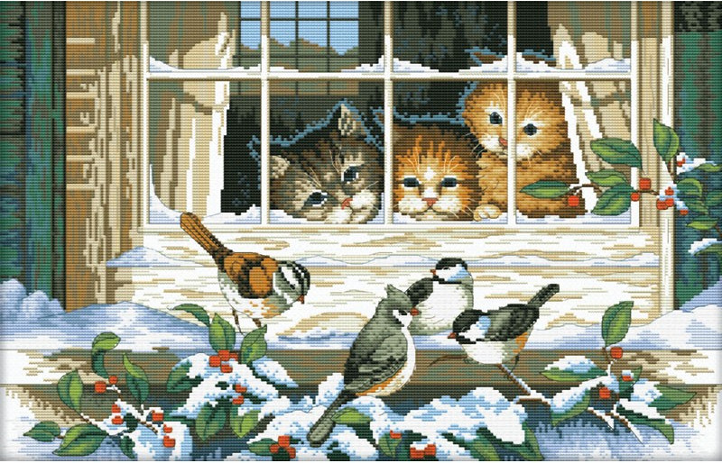 Набор для вышивания «Кошачий интерес» | Белоснежка