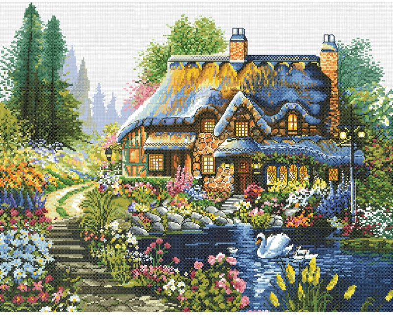 Набор для вышивания «Домик у пруда» | Белоснежка