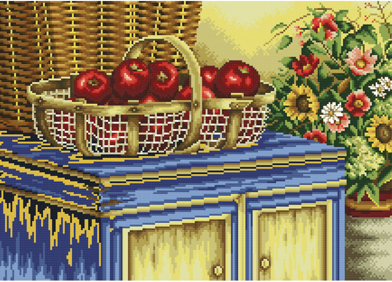 Набор для вышивания «Корзинка с яблоками» | Белоснежка