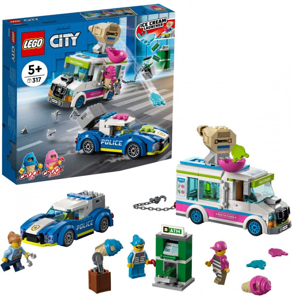 Конструктор City 60314 Погоня полиции за грузовиком с мороженым. Ice Cream Truck Police Chase | LEGO City | LEGO (ЛЕГО)