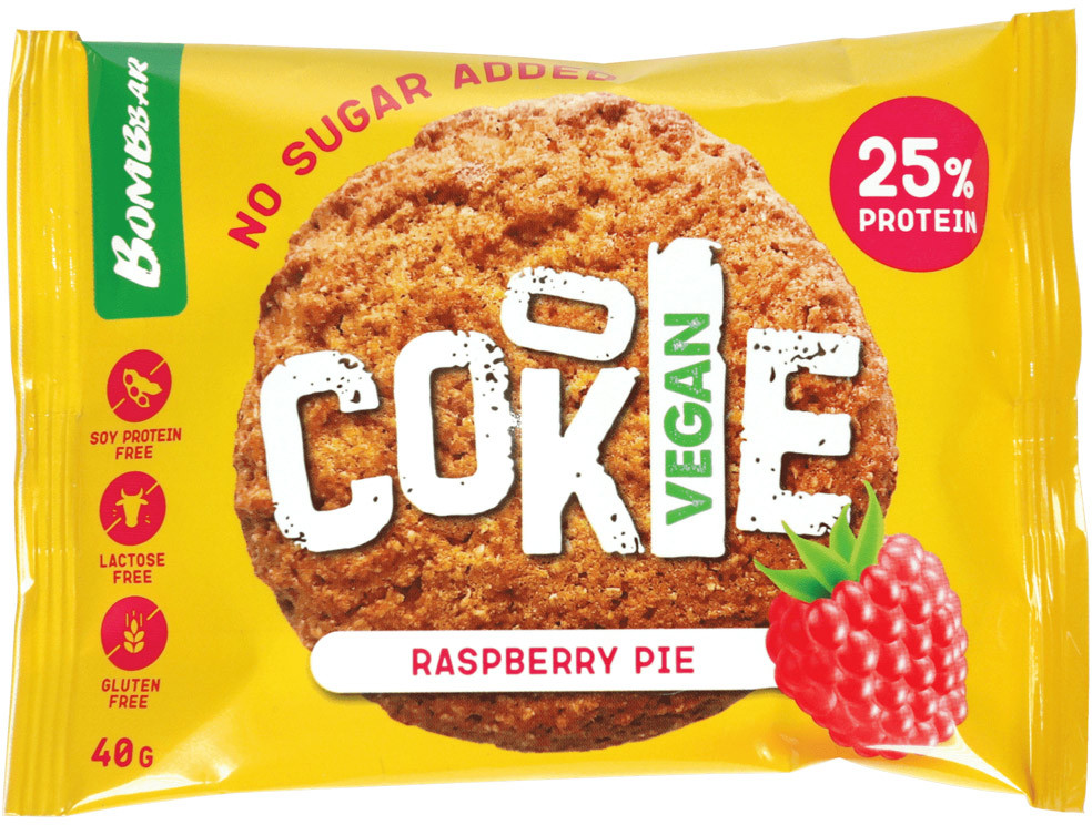 Печенье протеиновое веганское «Малиновый пирог» | Bombbar