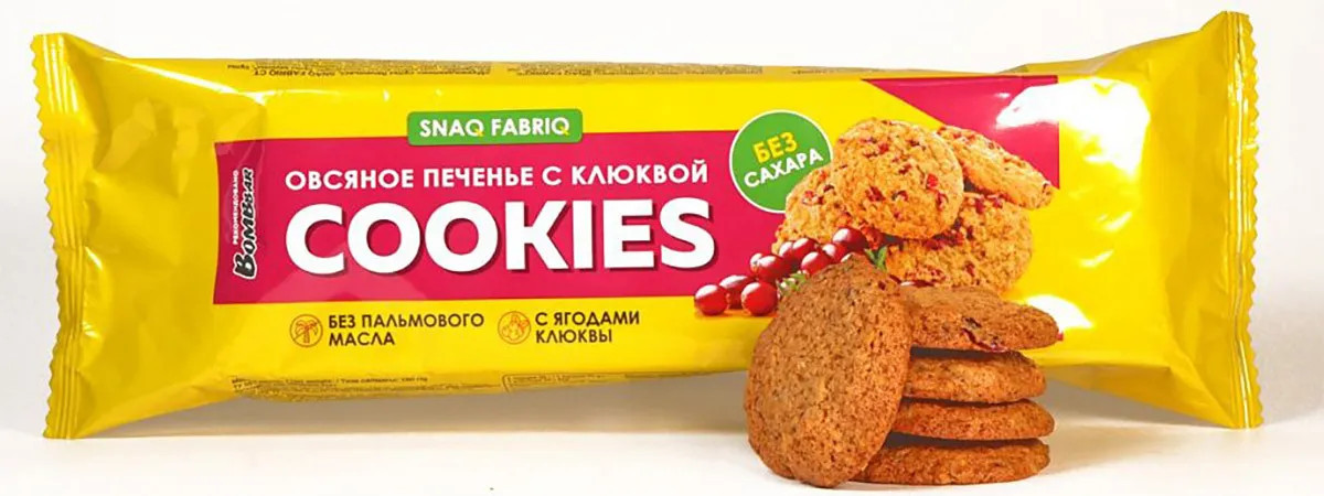 Печенье овсяное с клюквой | Snaq Fabriq | Bombbar