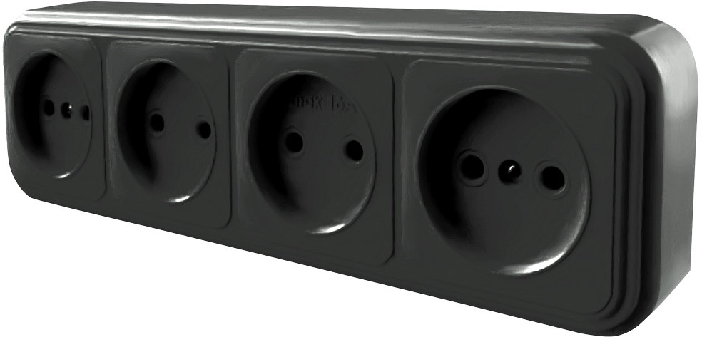 Розетка 4-местная без заземления | Брест | Stekker