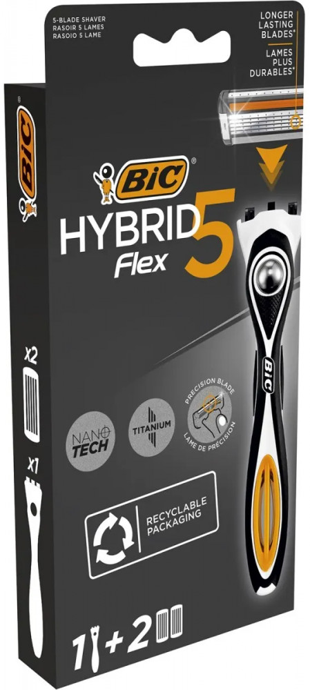 Бритва со сменными кассетами «Flex 5 Hybrid» | Flex 5 Hybrid | Bic