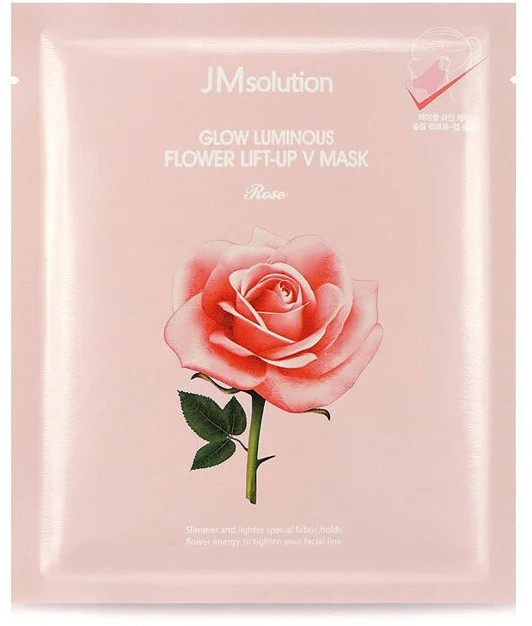 Маска-бандаж для подтяжки контура лица с розовой водой | JMsolution