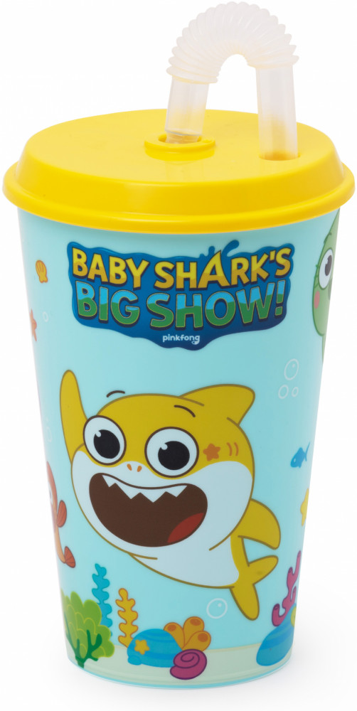 Стакан с крышкой и трубочкой «Baby shark's big show» | Baby shark's big show | Альтернатива