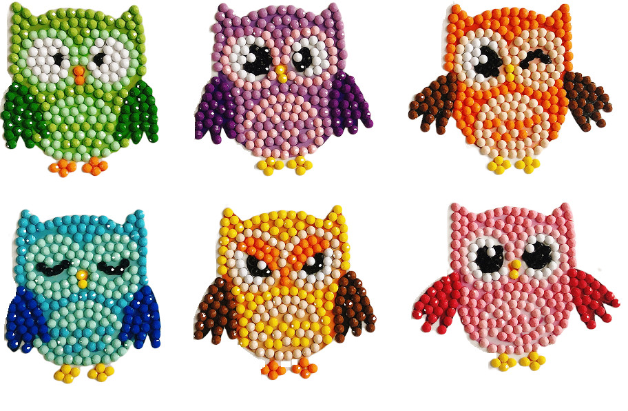 Наклейки алмазные «Совушки» | Рыжий кот