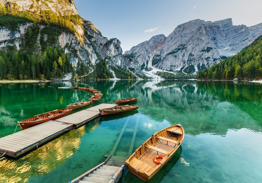 Мозаика алмазная «Вид на горы и голубое озеро» | Рыжий кот