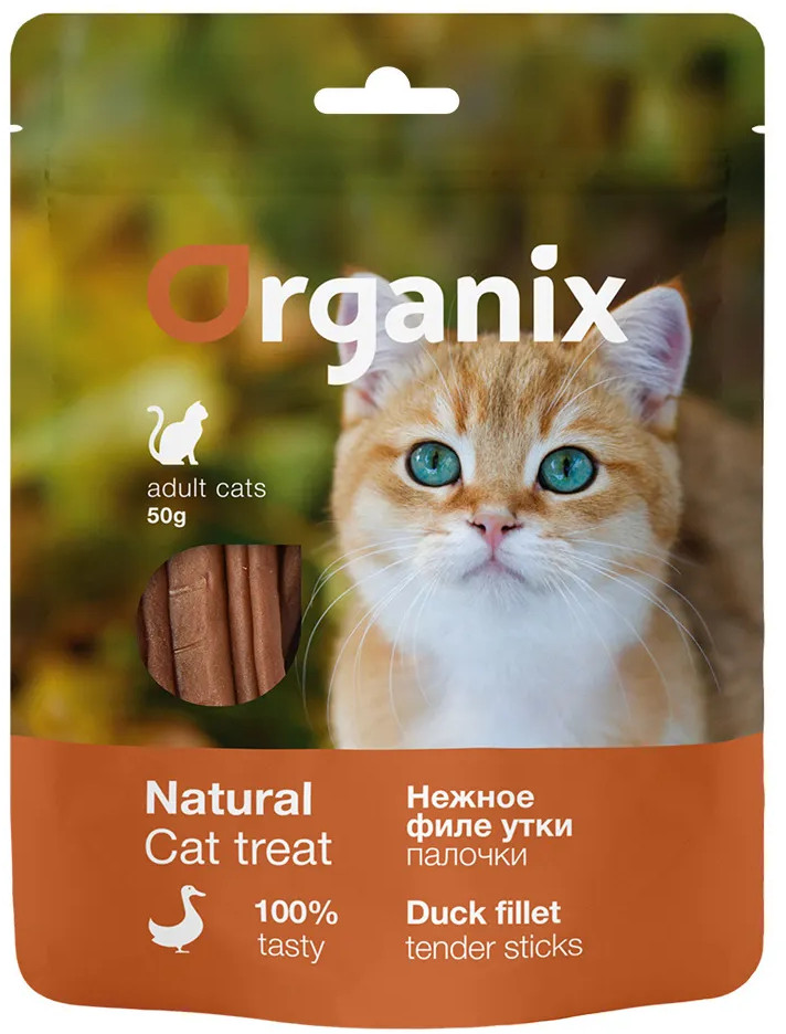 Лакомство для кошек «Нежные палочки из филе утки» | Organix