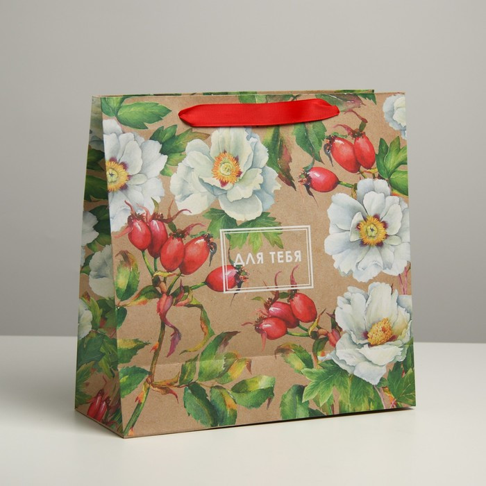 Пакет подарочный «For you» | Нежные цветы | Дарите Счастье