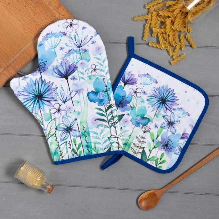 Набор прихваток «Blue flowers» | Этель
