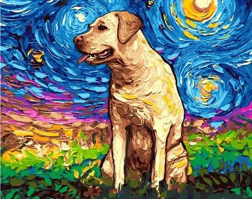 Картина по номерам «Лабрадор в стиле Ван Гог» | Paintboy