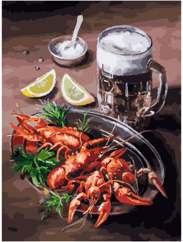 Картина по номерам «Пиво и раки» | Белоснежка