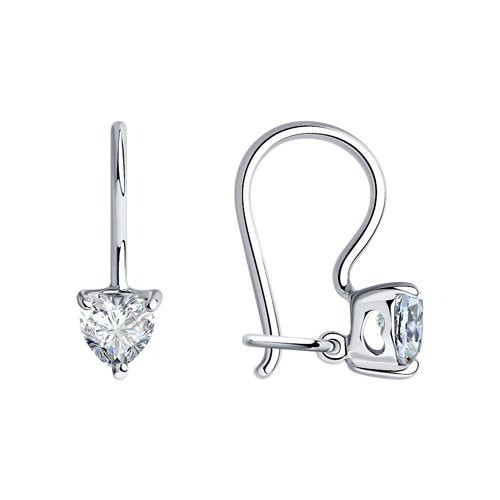 Серьги из серебра с фианитами | SOKOLOV