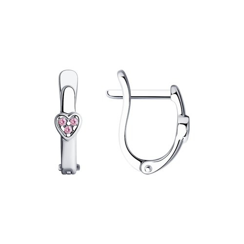 Серьги из серебра с фианитами | Present | Diamant