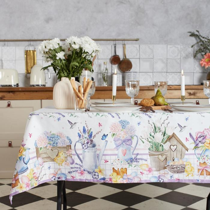 Скатерть на стол «Цыплята и куличи» | Пасха | Этель