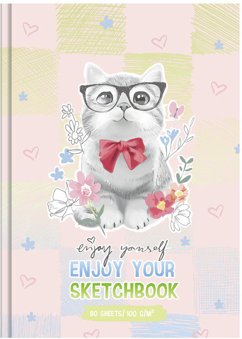 Скетчбук «Котик с бантиком» | BG