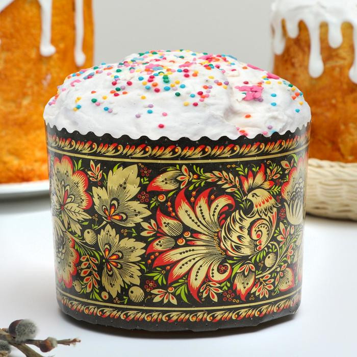 Форма бумажная для маффинов и куличей «Хохлома» | Пасха | Деко-про