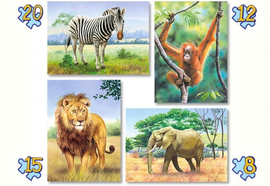 Дикие животные (4 в 1) | Castorland Puzzle
