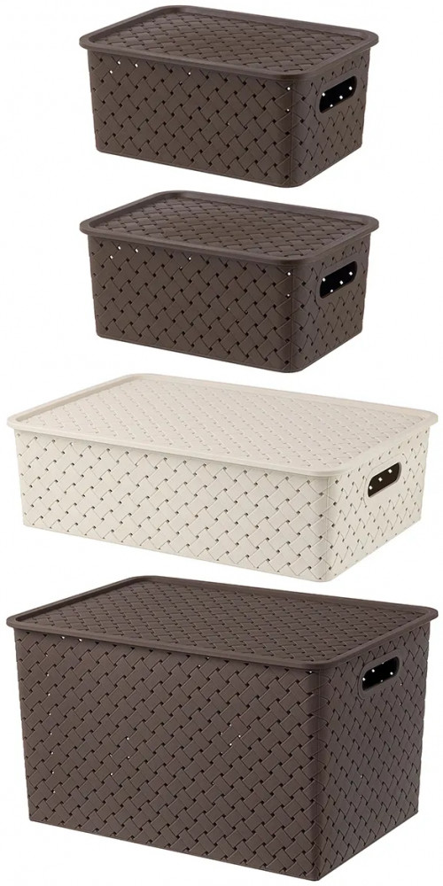 Набор корзинок с крышками «Береста» | Береста | El Casa