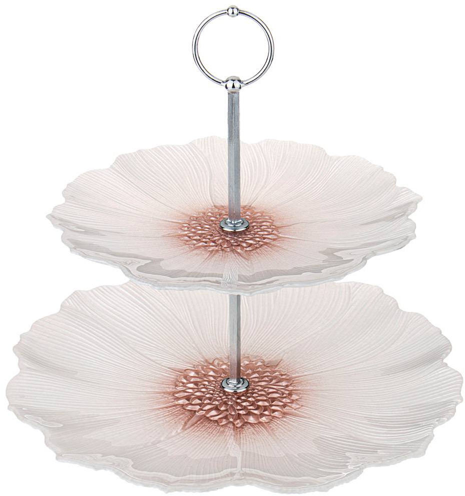 Этажерка 2-х ярусная «Белый цветок» | Flowers | Аксам