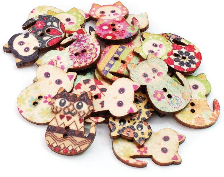 Пуговицы декоративные «Котята» | Белоснежка