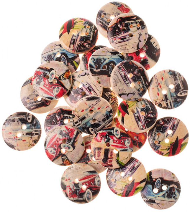 Пуговицы декоративные «Машинки» | Белоснежка