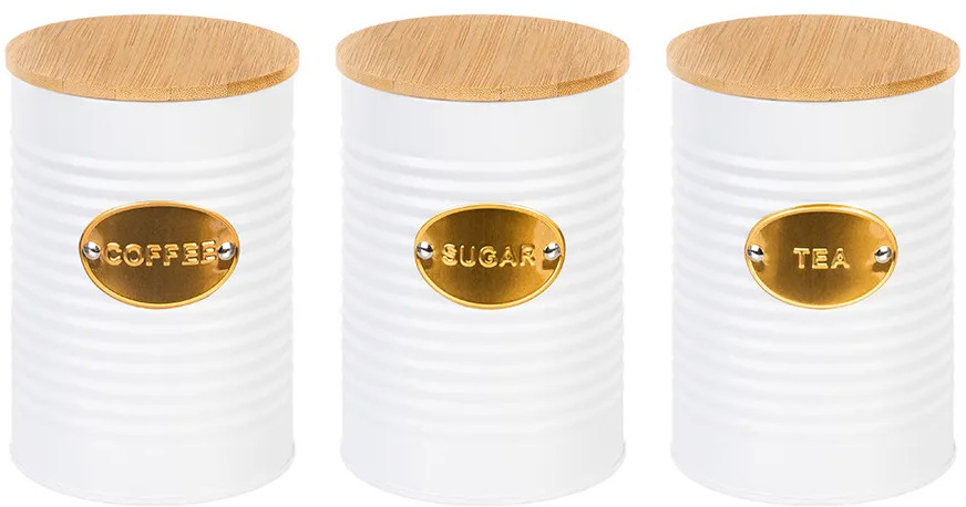 Набор банок для сыпучих продуктов «Чай, кофе, сахар» | Elan Gallery