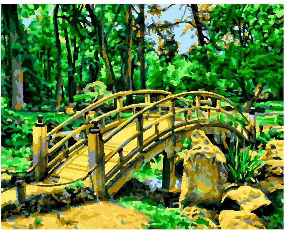 Картина по номерам «Мостик в саду» | Lori