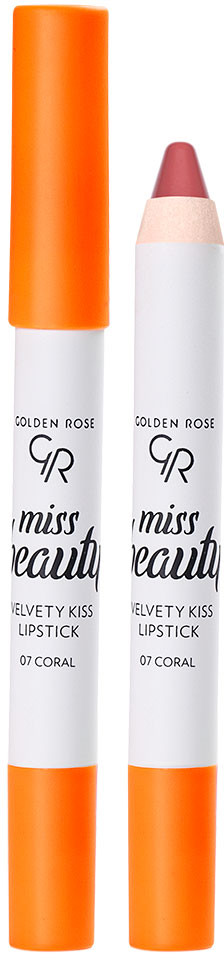 Помада для губ «Velvety kiss», тон 07 Coral | miss beauty | Golden Rose