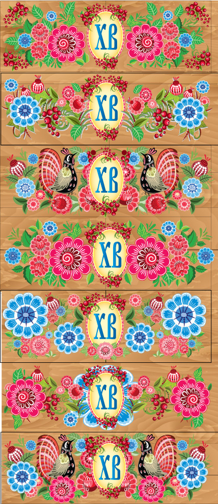 Термоусадочная плёнка «Городецкая роспись»