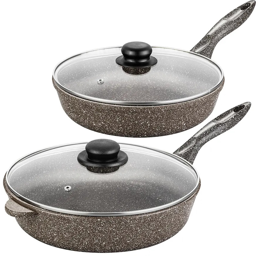 Набор сковород с крышками «Коричневый опал» | Гармония вкуса | Elan Gallery