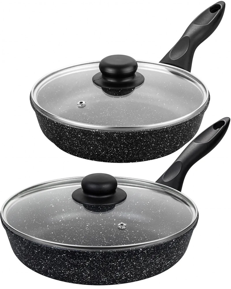 Набор сковород с крышками «Чёрный мрамор» | Гармония вкуса | Elan Gallery
