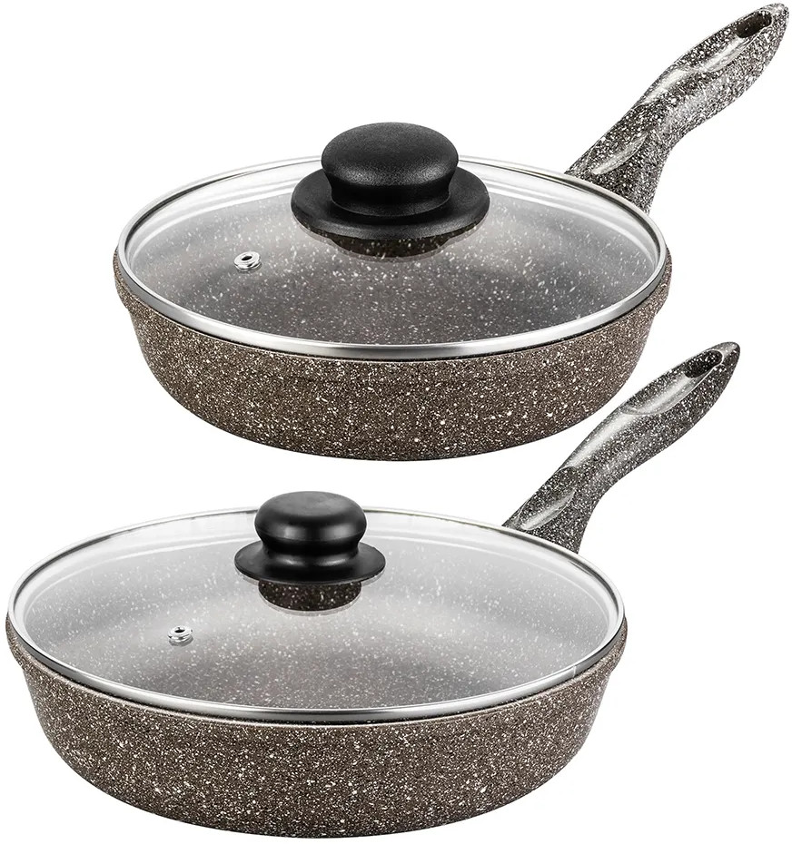 Набор сковород с крышками «Коричневый опал» | Гармония вкуса | Elan Gallery