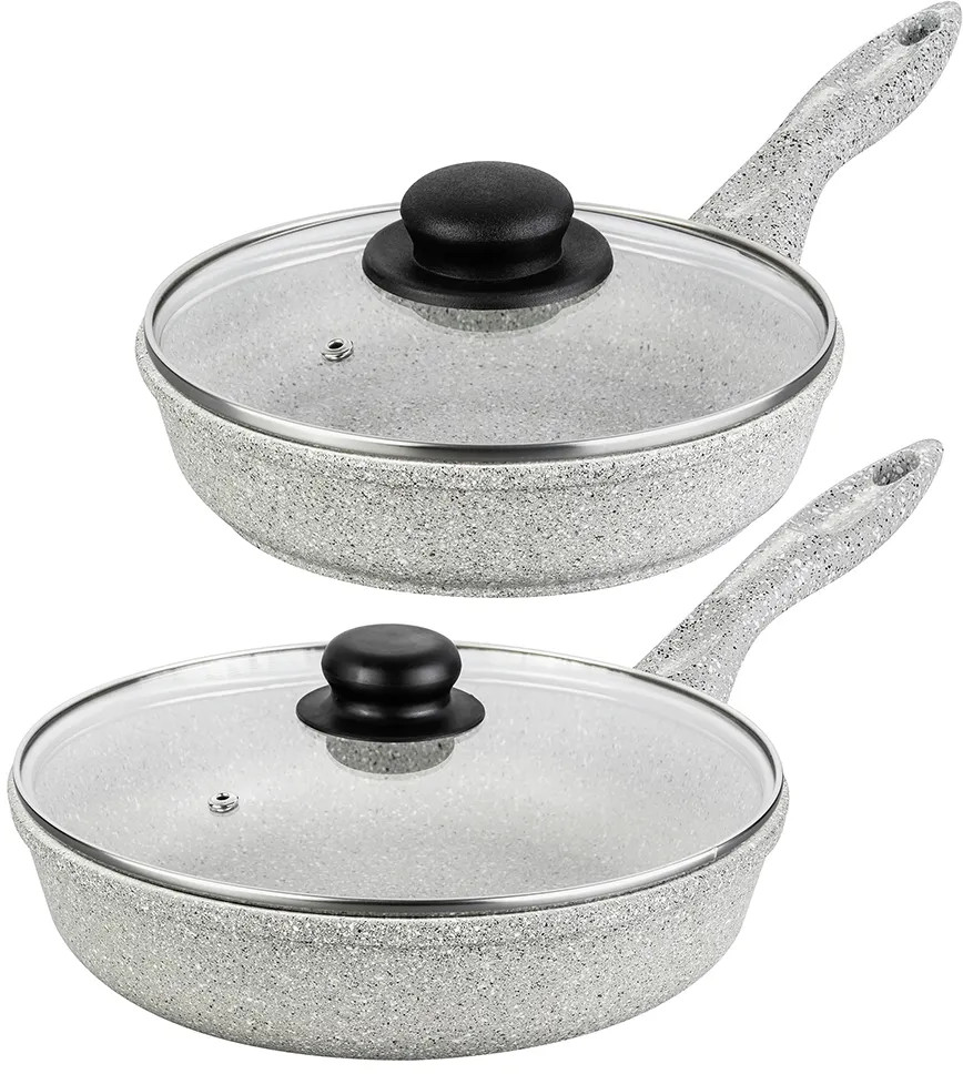 Набор сковород с крышками «Серый агат» | Гармония вкуса | Elan Gallery