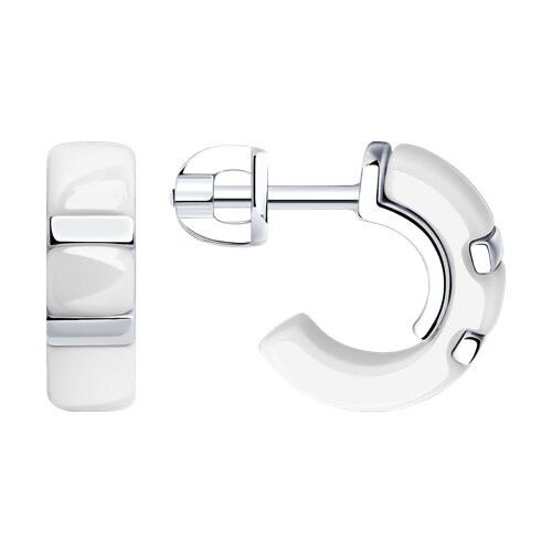 Серьги из серебра с керамическими вставками