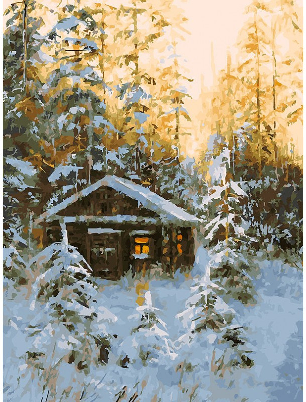 Картина по номерам «Охотничья избушка» | Белоснежка