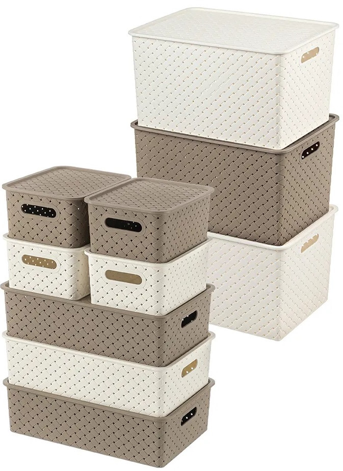 Набор корзин с крышкой | Береста | El Casa