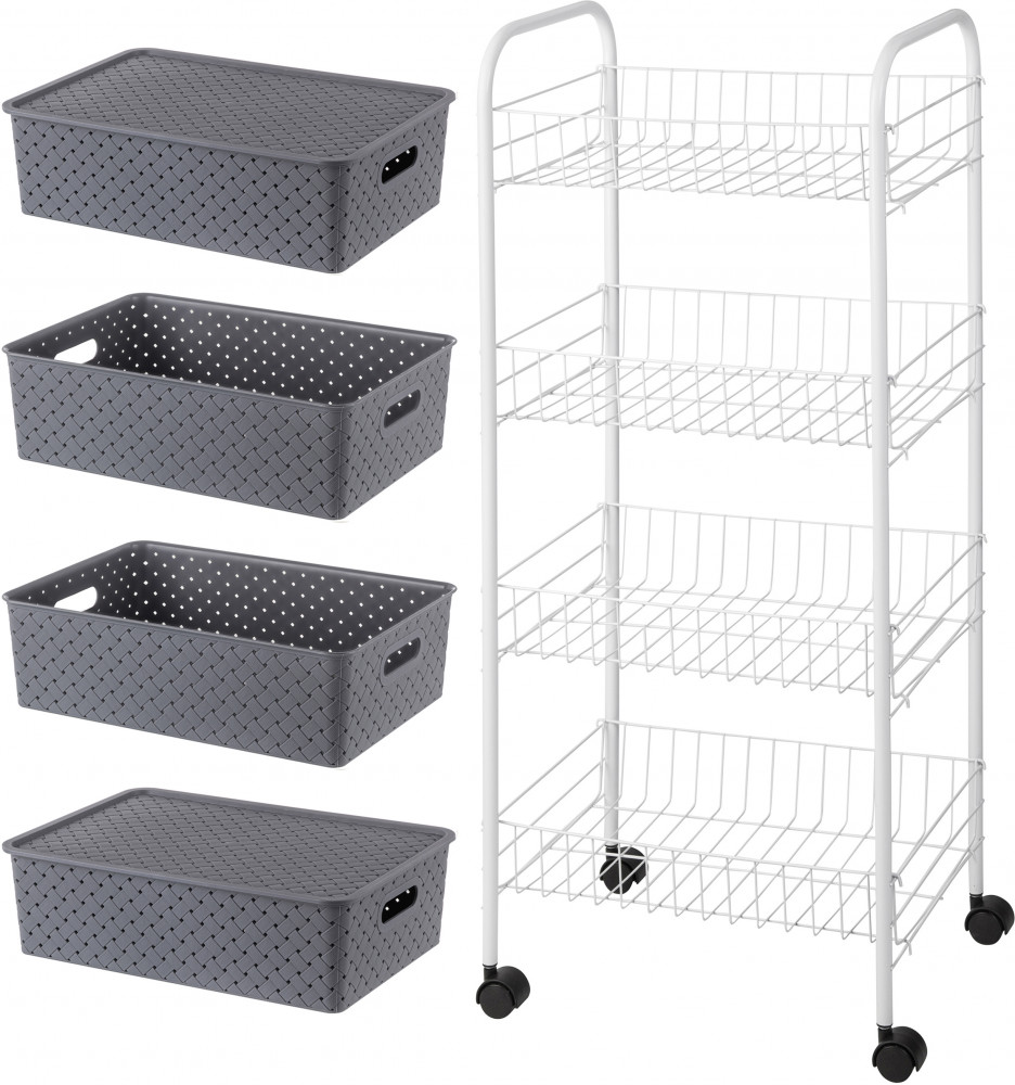 Набор корзинок с этажеркой «Береста» | Береста | El Casa