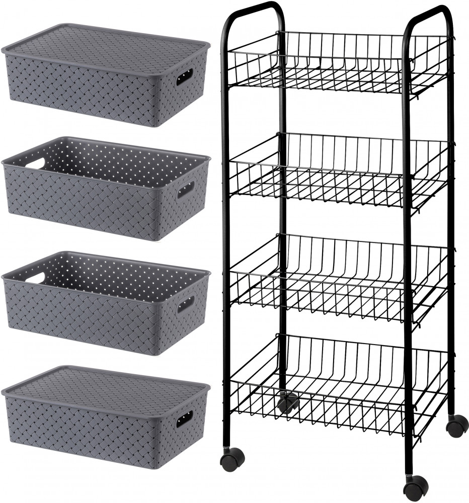 Набор корзинок с этажеркой «Береста» | Береста | El Casa