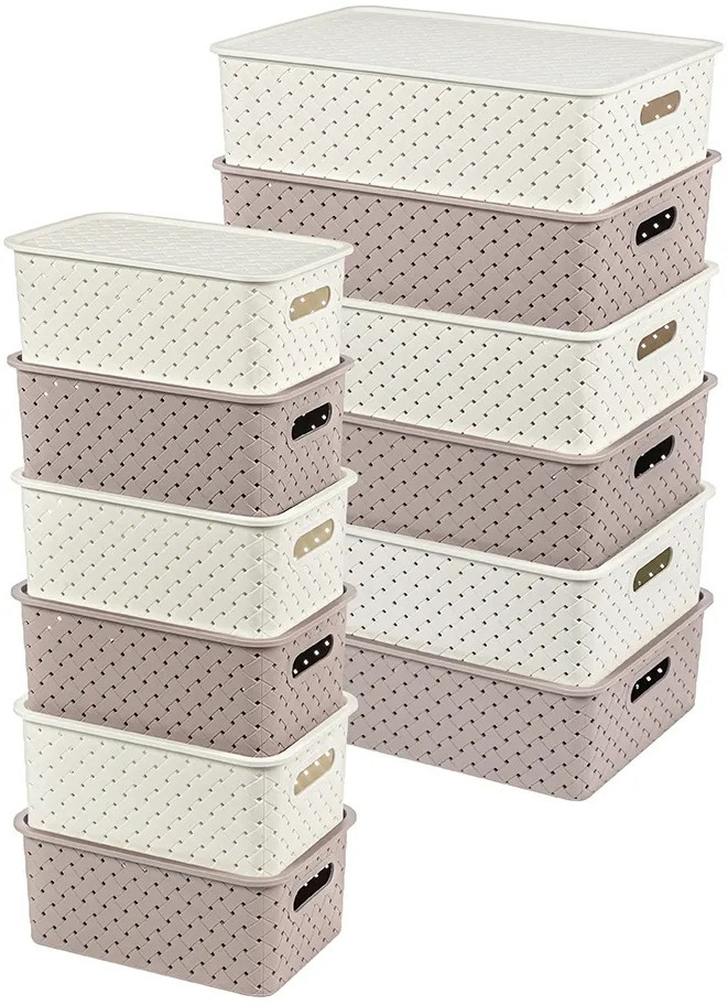 Набор корзин с крышкой | Береста | El Casa