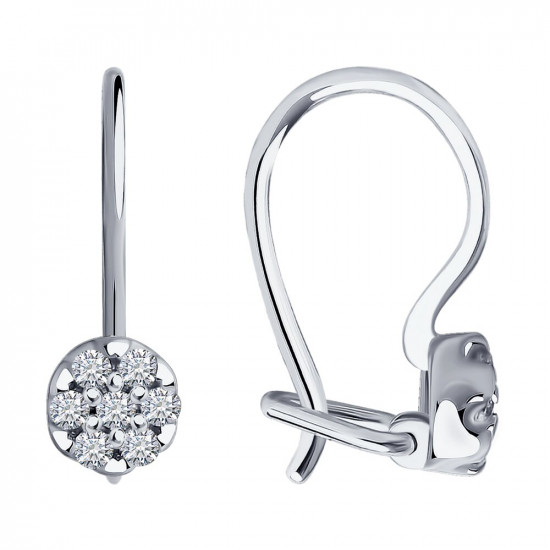 Серьги из серебра с фианитами