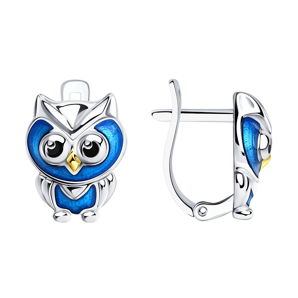 Серьги из серебра с эмалью | SOKOLOV