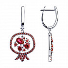 Серьги из серебра с фианитами