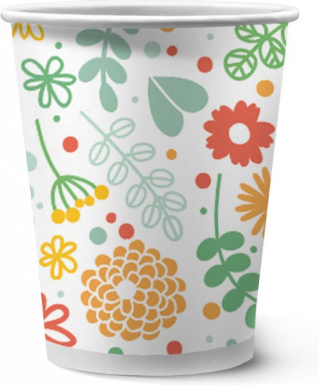 Набор бумажных стаканов «Желтые цветы»