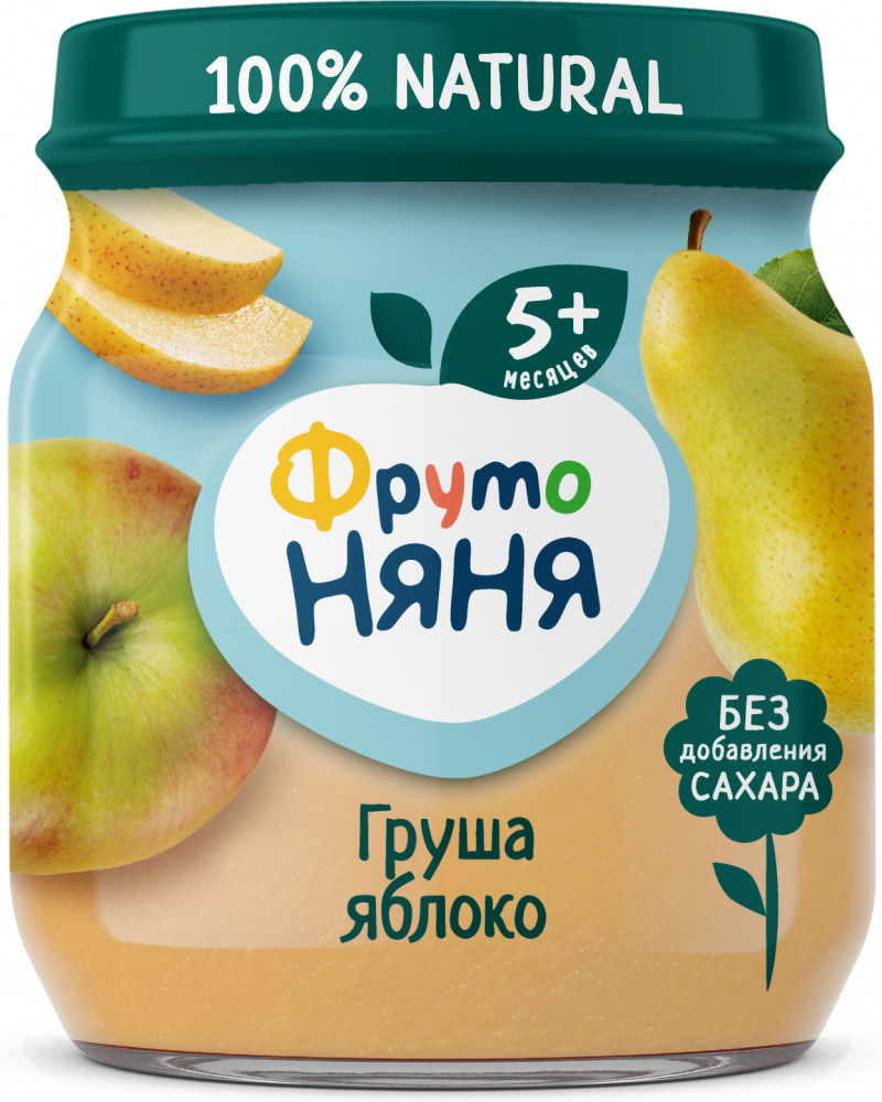 Пюре фруктовое «Груша и яблоко» | ФрутоНяня